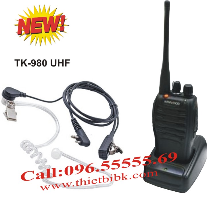 Bộ đàm cầm tay Kenwood TK-980 UHF dùng cho bảo vệ tòa nhà, khu công nghiệp