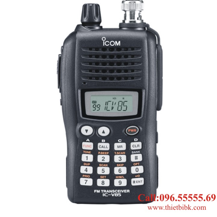 Máy Bộ đàm iCOM IC-V85 với màn hình và bàn phím giúp lập trình tính năng tiện lợi