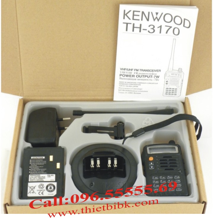 Bộ đàm Kenwood TH-3170 UHF dùng cho khu công nghiệp, sân bay, cảng biển