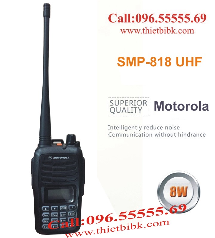 Bộ đàm Motorola SMP-818 UHF 8W dùng cho công trường xây dựng