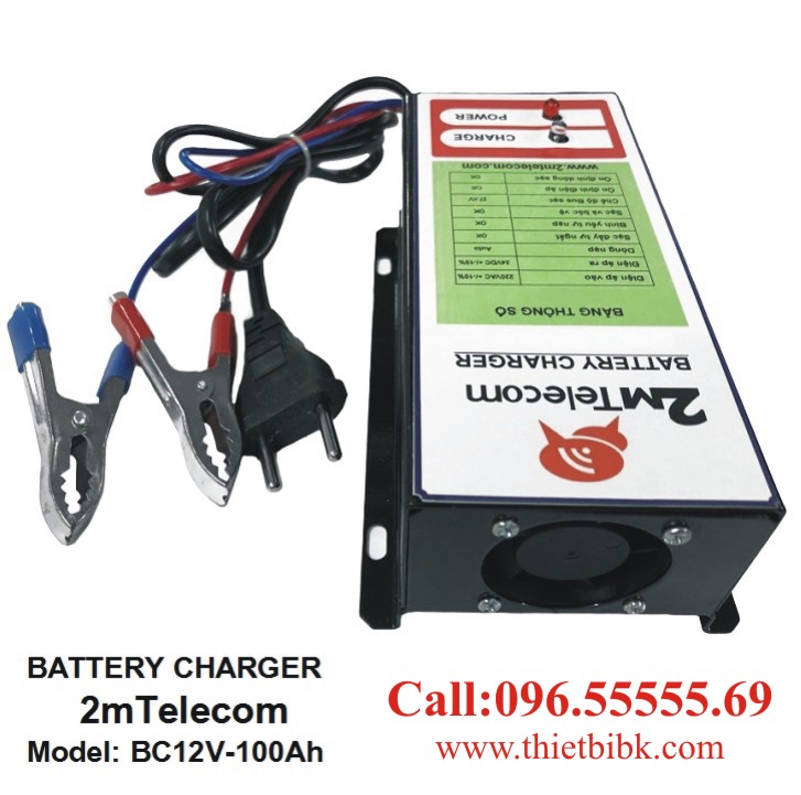 Bộ nạp ắc quy tự động 2mTelecom BC12V-100Ah dùng sạc ắc quy máy phát điện