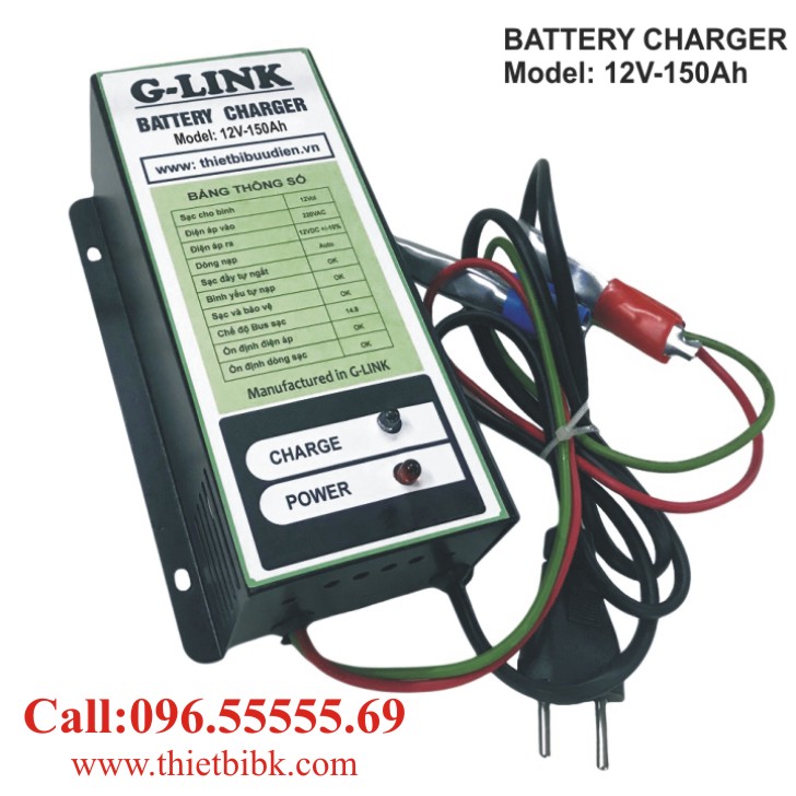 Bộ nạp ắc quy tự động G-LINK G12V-150Ah dùng sạc ắc quy máy phát điện