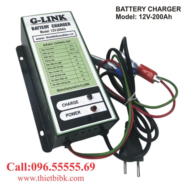 Bộ nạp ắc quy tự động G-LINK G12V-200Ah dùng sạc ắc quy máy phát điện