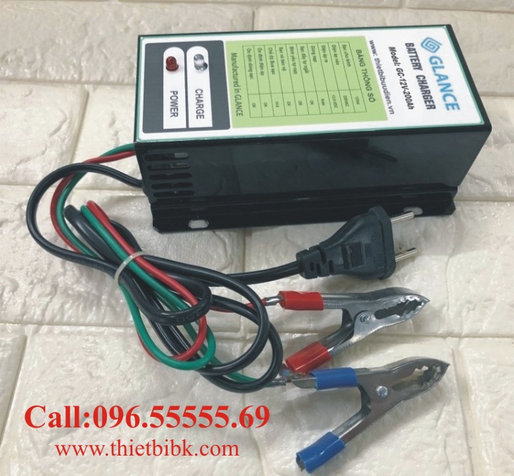 Bộ nạp ắc quy tự động GLANCE GC12V-200Ah dùng sạc ắc quy máy phát điện