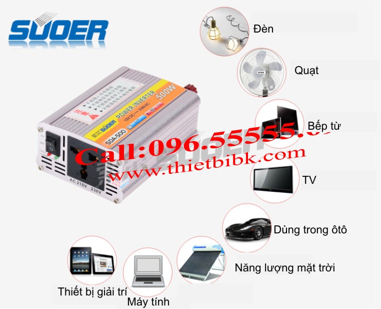 Máy đổi điện không sạc SUOER SDA-500