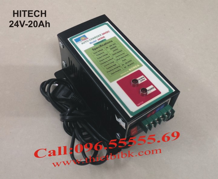 Máy Sạc ắc quy tự động Hitech Power 24V-20Ah sạc 24/24/7 cho tổ ắc quy máy phát điện