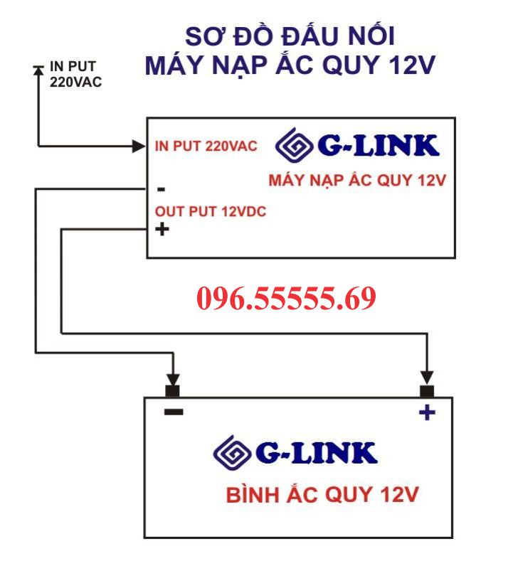 Sơ đồ đấu nối sạc ắc quy tự động 12v